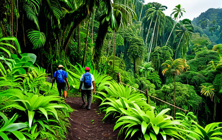 **

"Lush rainforest scene in Papua New Guinea, vibrant green canopy, diverse tropical plants, safe for work, appropriate content, fully clothed hikers on a marked trail, perfect anatomy, correct proportions, natural pose, professional photography, high quality, family-friendly"

**